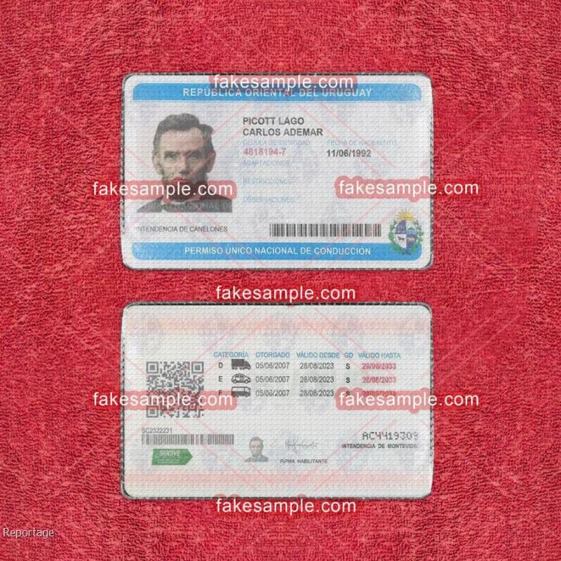 Uruguay Driver Licence Fake Template